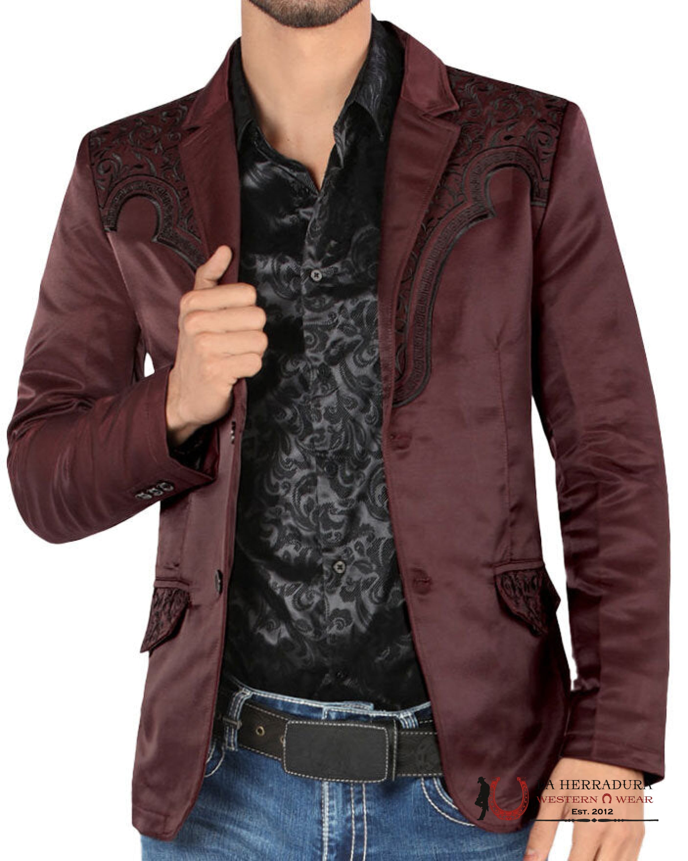MONTERO WINE/BLACK BLAZER- MT2179 ROPA HOMBRES
