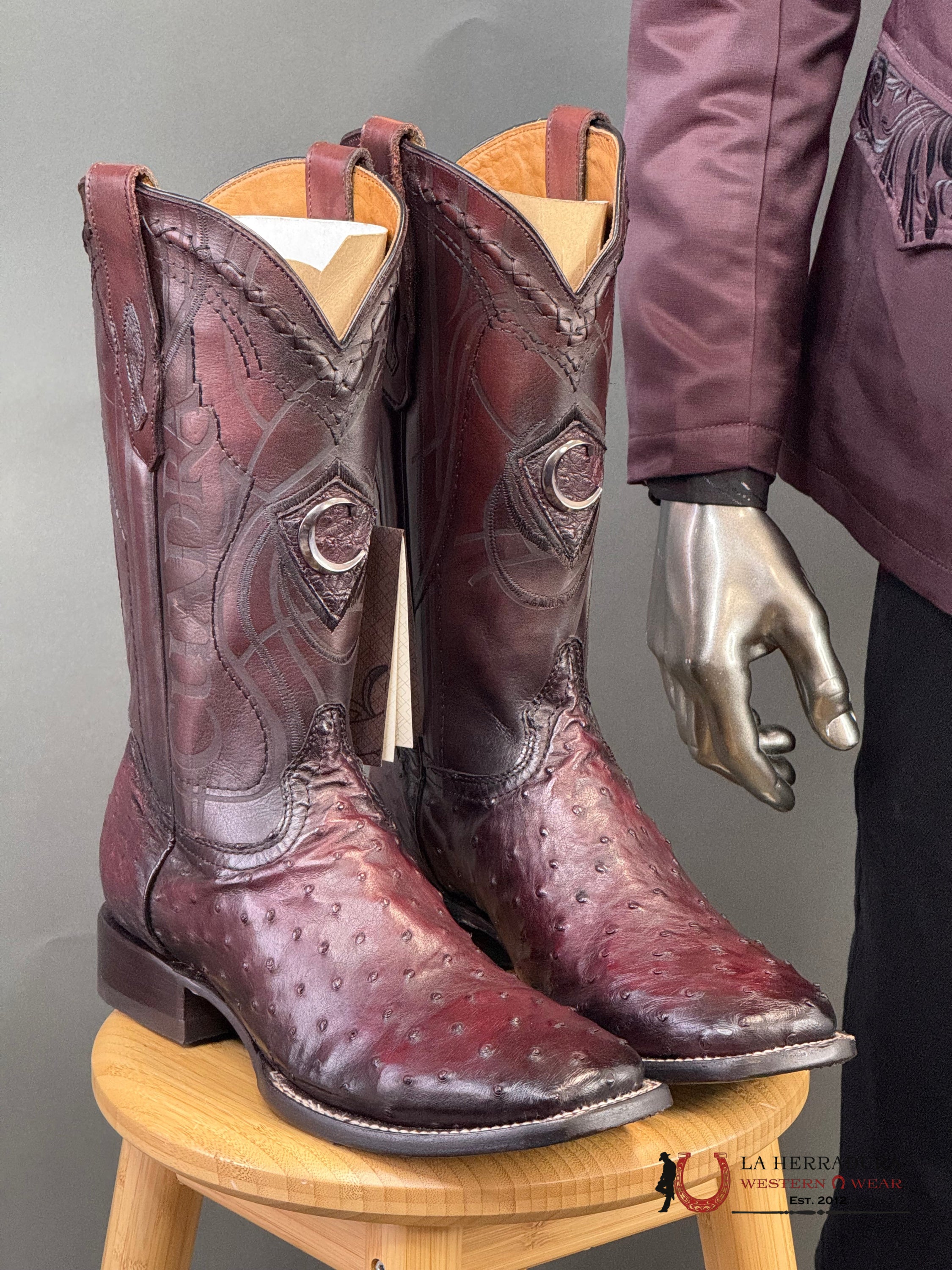 Montero Wine Embroidered Smooth Blazer Ropa Hombres