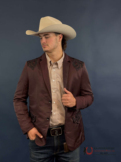 Saco Montero Bordado Color Vino para Hombre – MT2178