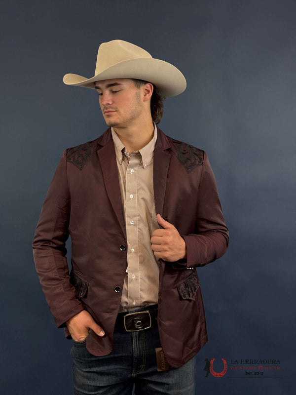 Saco Montero Bordado Color Vino para Hombre – MT2178