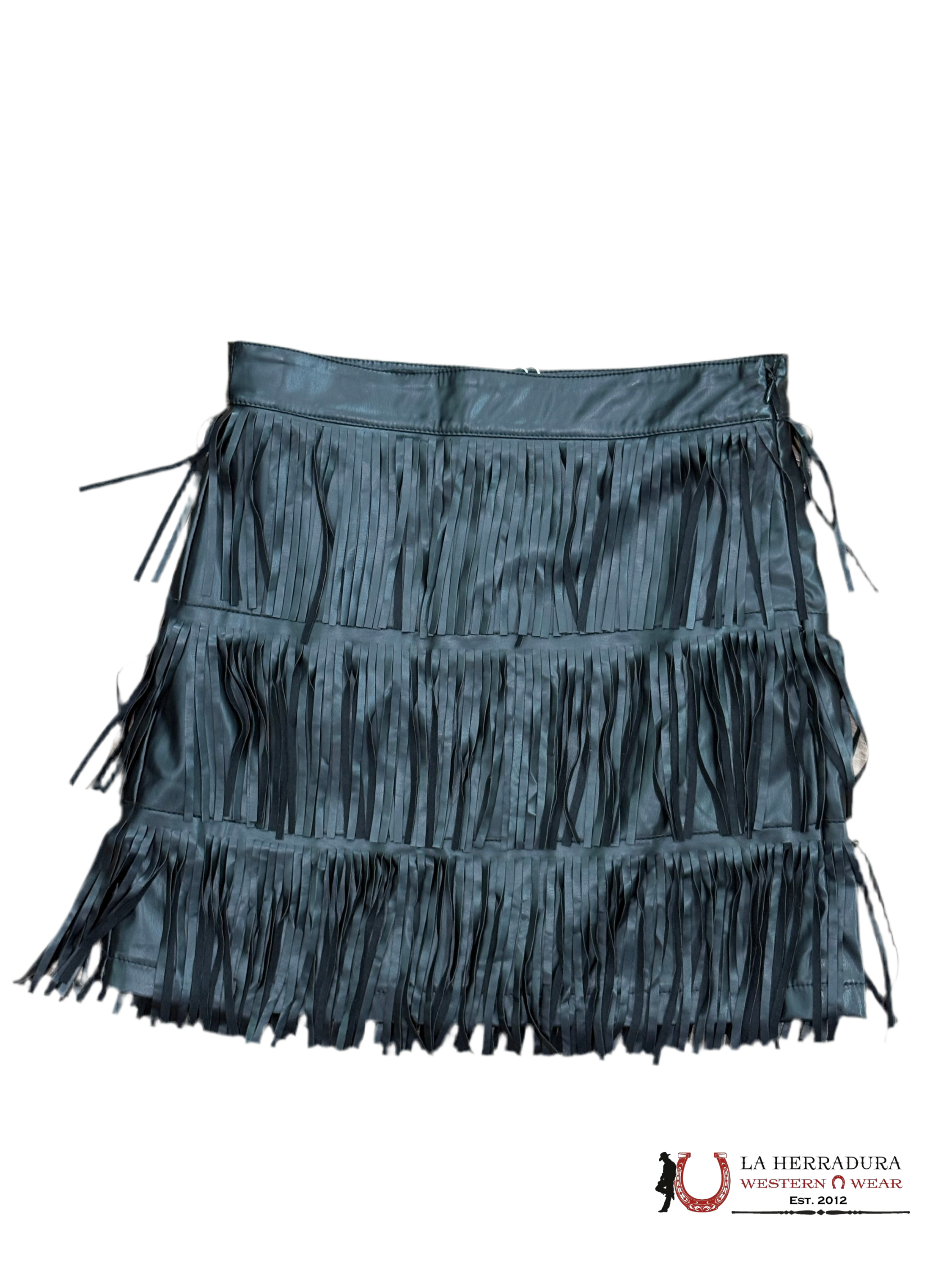 MUY MUY BLACK SKIRT WITH FRINGES -MM-A1550 ROPA MUJERES