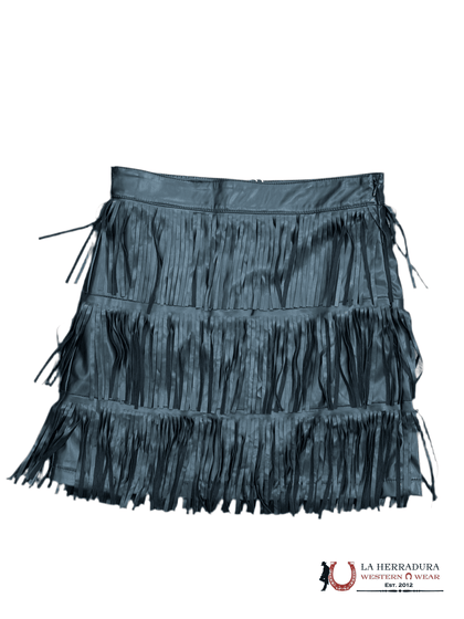 FALDA NEGRA CON FLECOS MUY MUY -MM-A1550