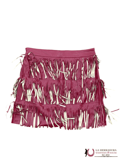 FALDA MUY MUY BURDEOS CON FLECOS -MM-A1550