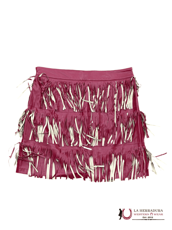 MUY MUY BURGUNDY SKIRT WITH FRINGES -MM-A1550