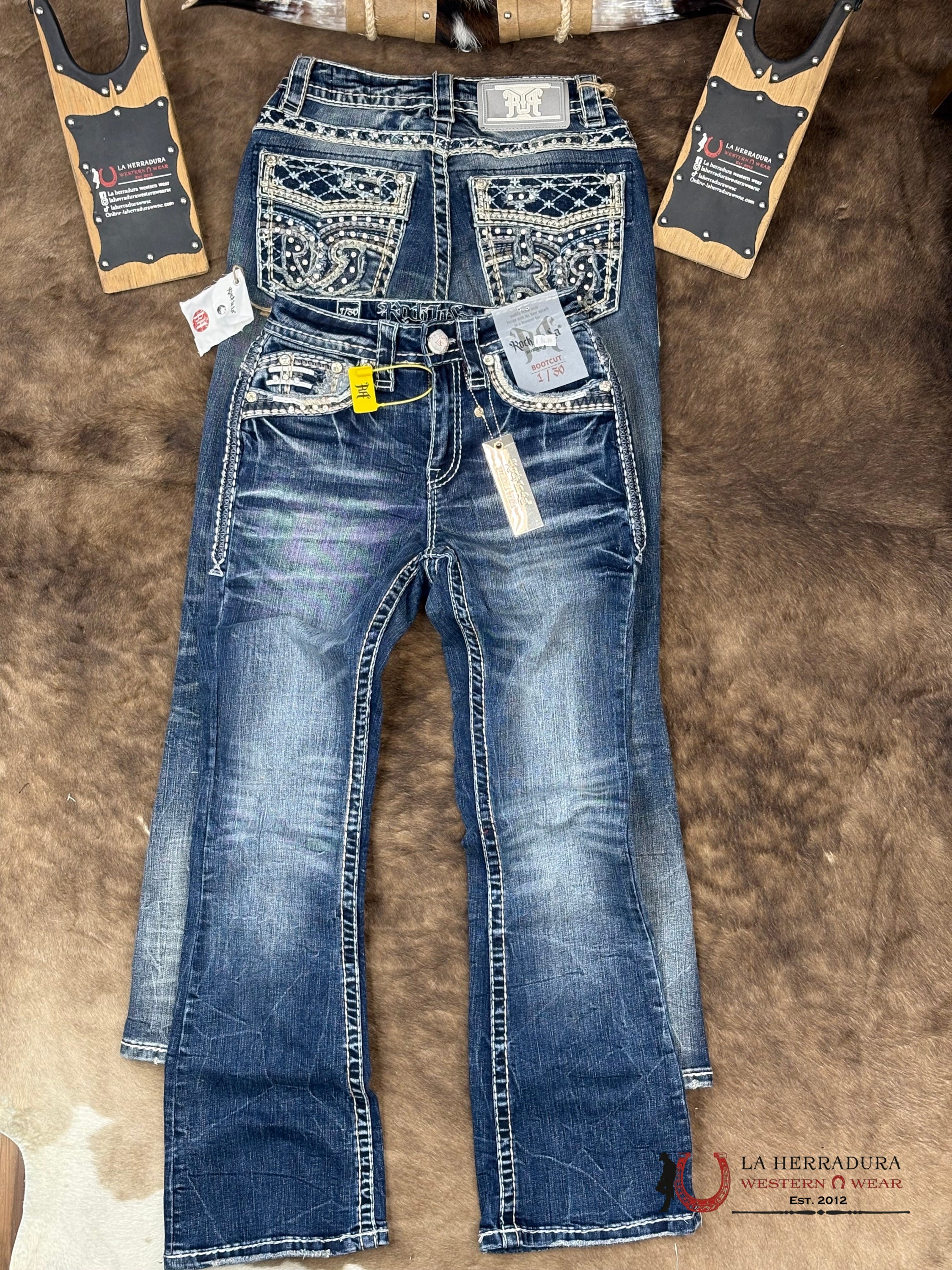 Nathalia Rock In La Bookcut Dark Wash Jean ROPA MUJERES