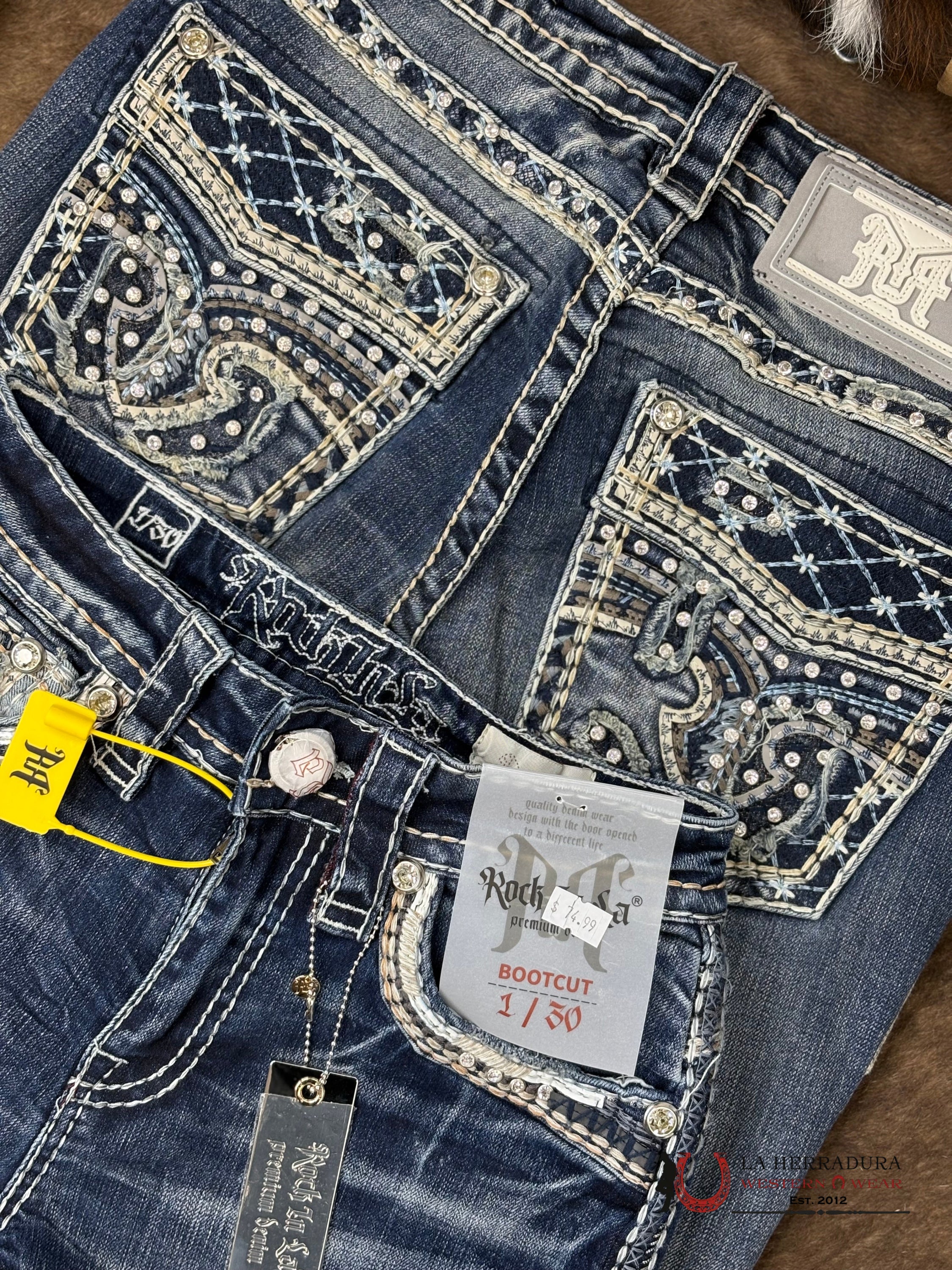 Nathalia Rock In La Bookcut Dark Wash Jean ROPA MUJERES