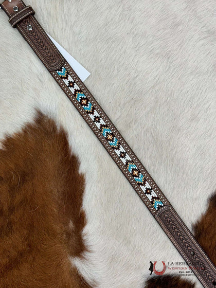 NOCONA BOY BELT WHITE MULTI AZTEC STONE N4442502