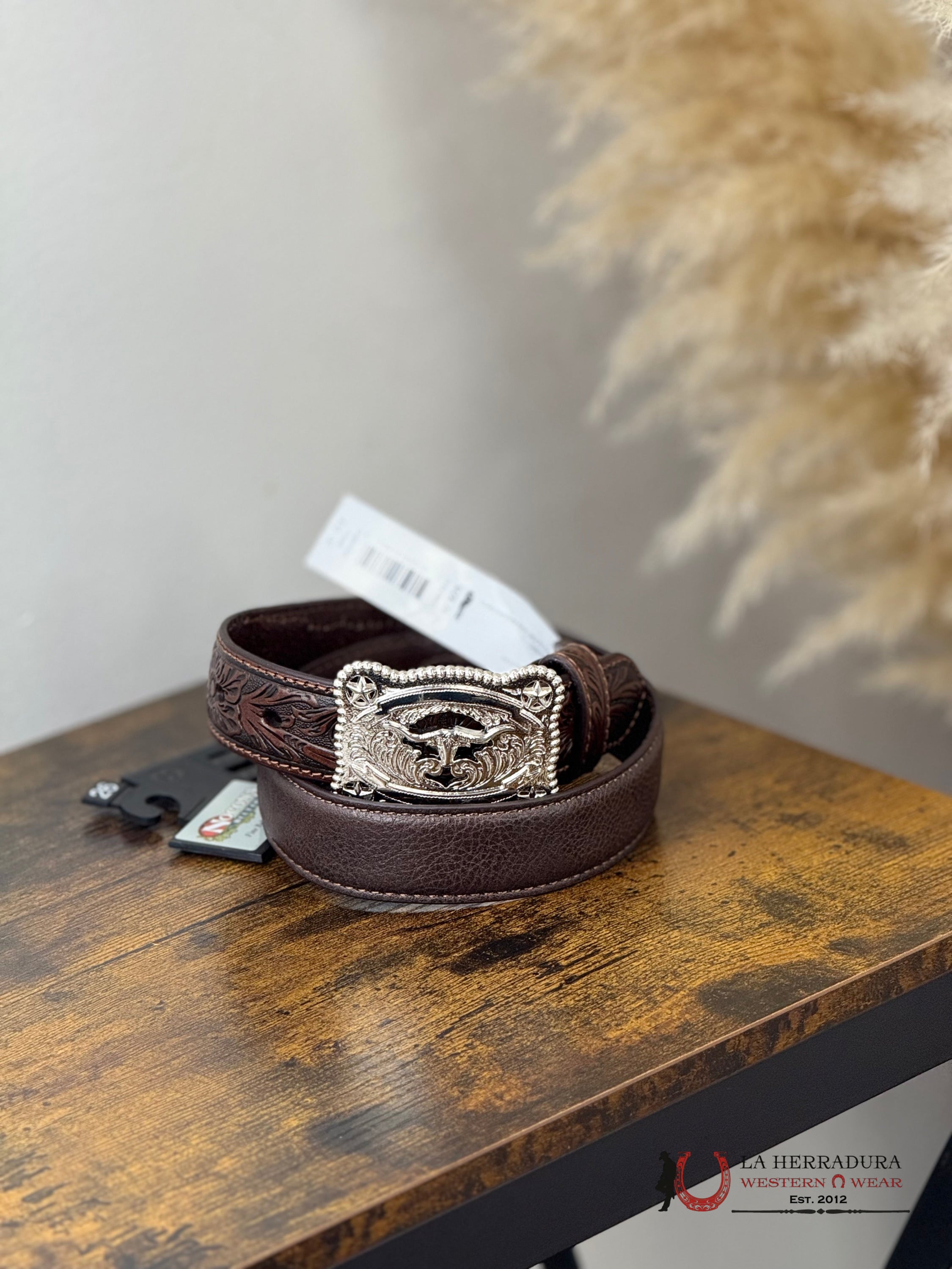 NOCONA BOYS BELT TWO TONED BROWN- N4428602 NIÑOS