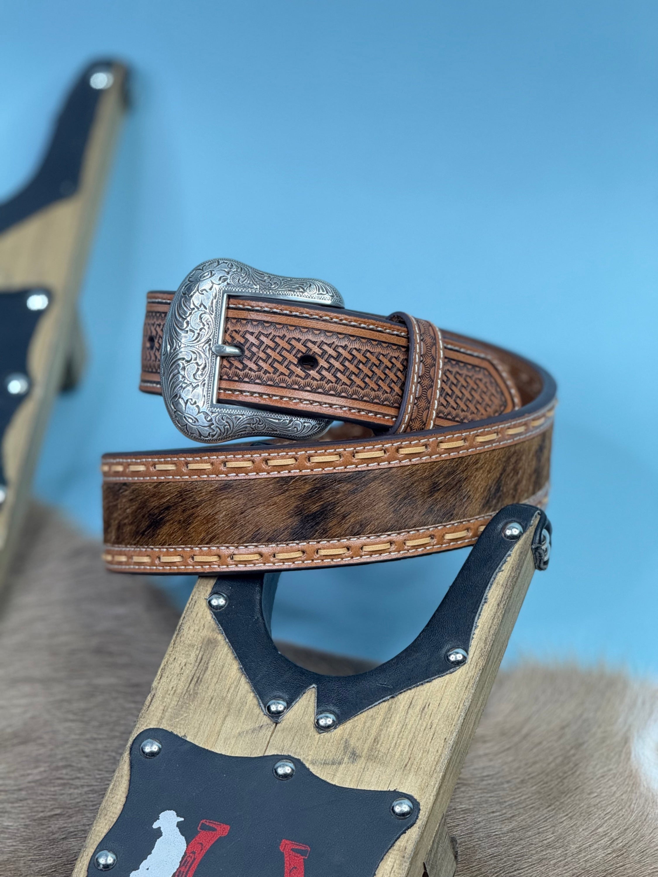 Nocona Brown Cowhide Belt Cinturones Hombres