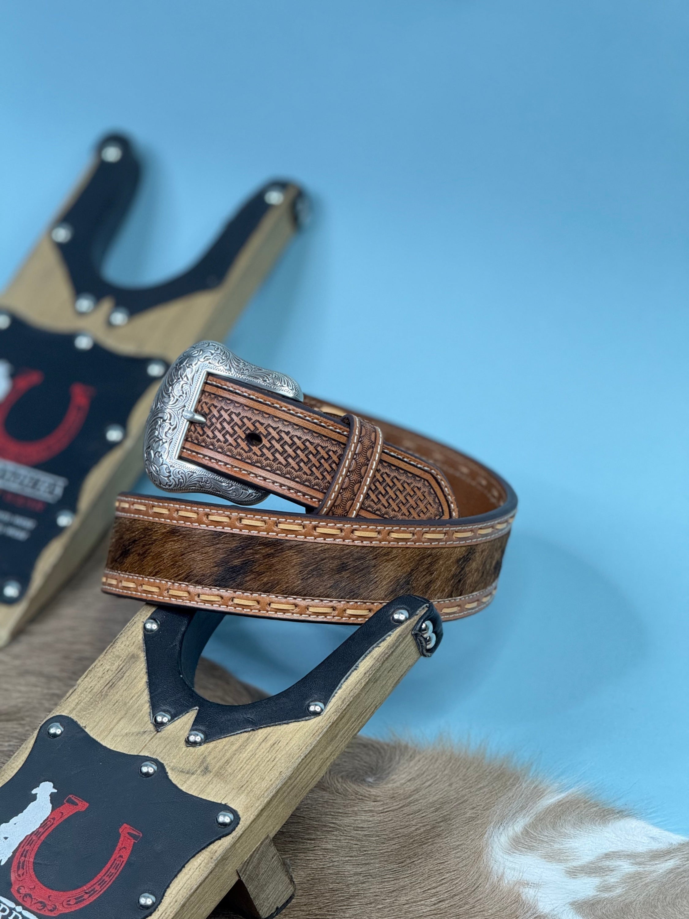 Nocona Brown Cowhide Belt Cinturones Hombres