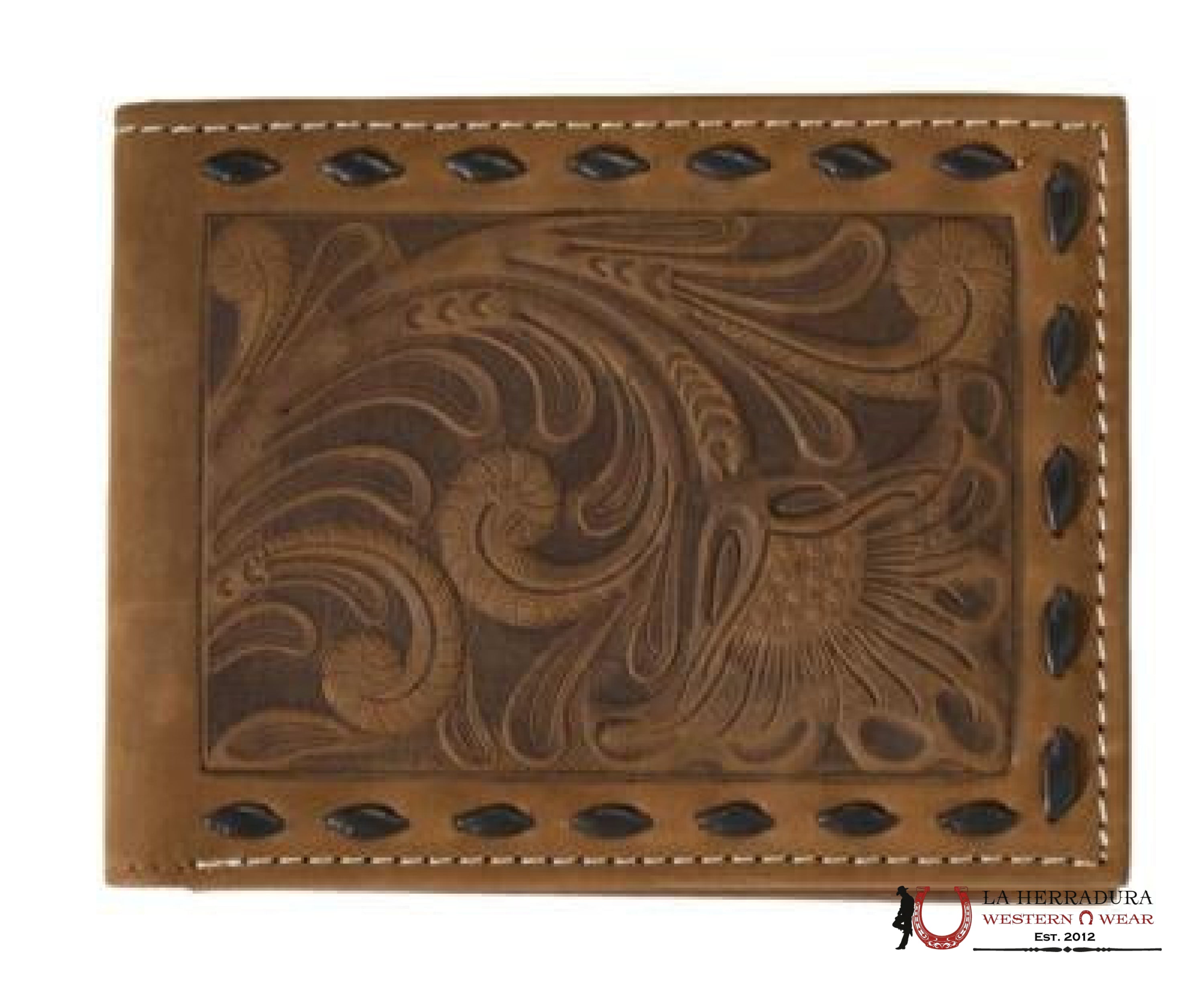 NOCONA BROWN HANDTOOLED BI-FOLD PASSCASE WALLET- N5415502 ACCESORIOS