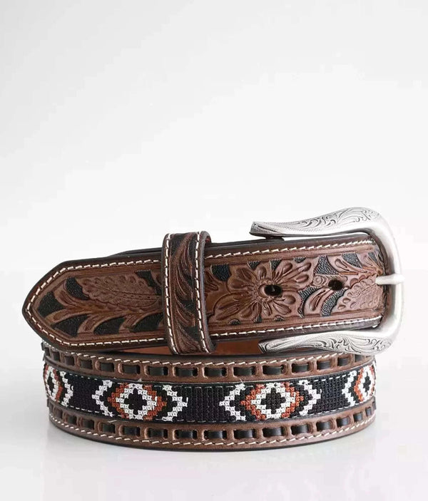 NOCONA CINTURÓN DE HOMBRE CAFÉ CON NEGRO AZTEC- N210006302