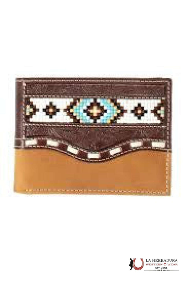 CARTERA NOCONA PARA HOMBRE MARRÓN AZTECA CON CUENTAS Y PORTADOCUMENTOS EXTRAÍBLE - N5416202