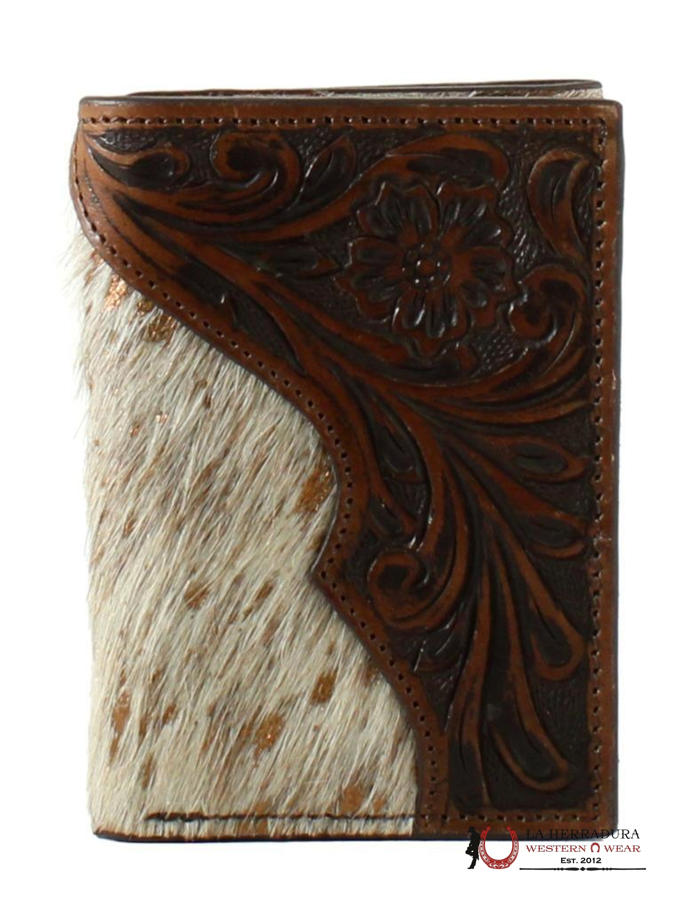 NOCONA MENS BROWN COWHIDE TRI-FOLD WALLET- N5413302 ACCESORIOS