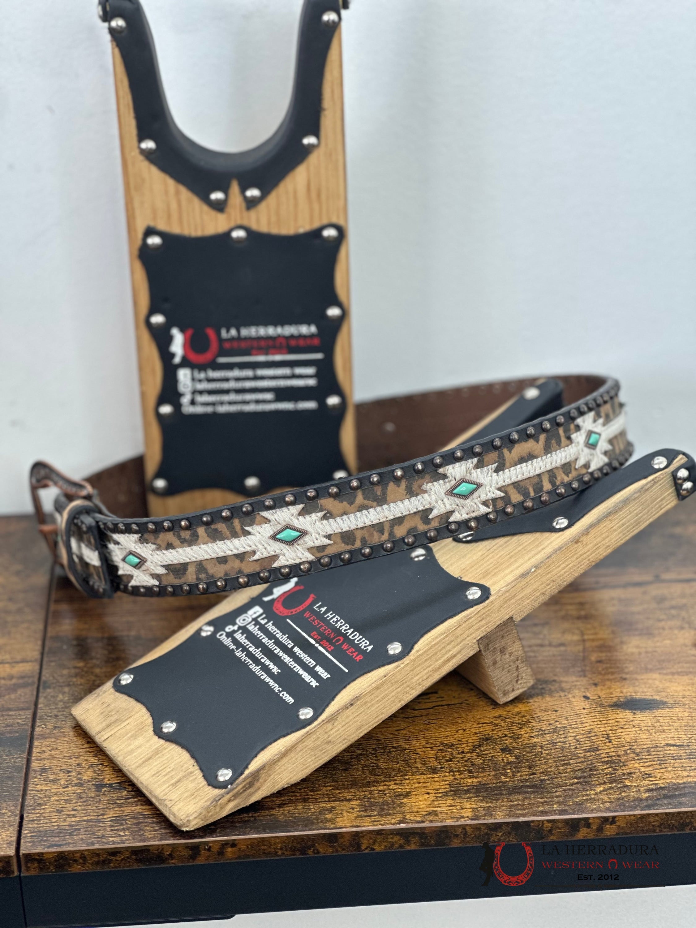 Nocona Cheetah Turq Belt Cinturones Mujeres