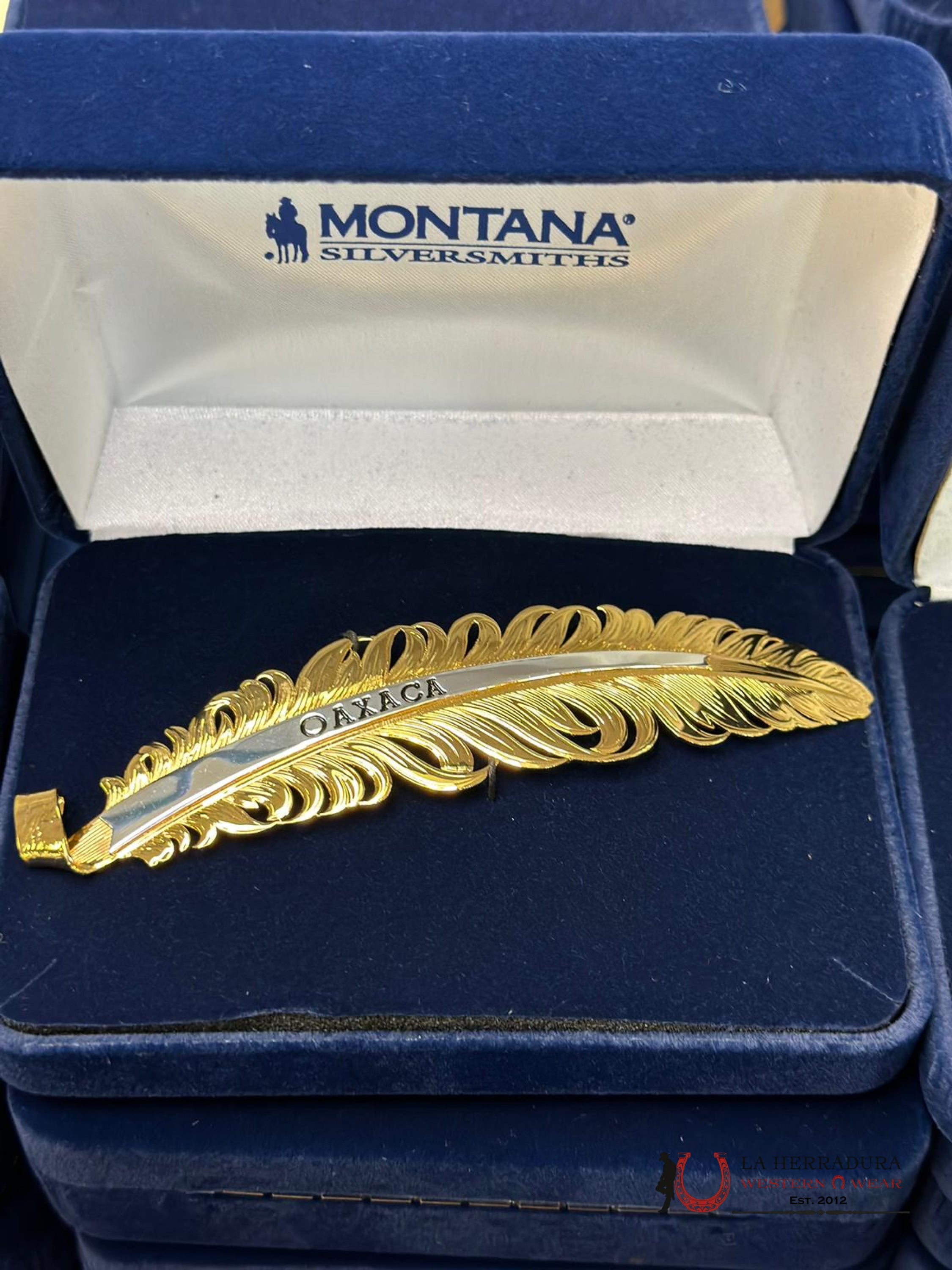 Montana Hat Feather Dorado Oaxaca Accesorios