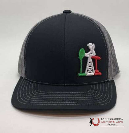 SOMBRERO DE CAMPO PETROLERO NEGRO CON GRIS