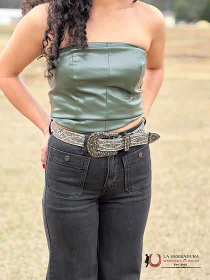 OLIVE GREEN TUBE TOP T0791