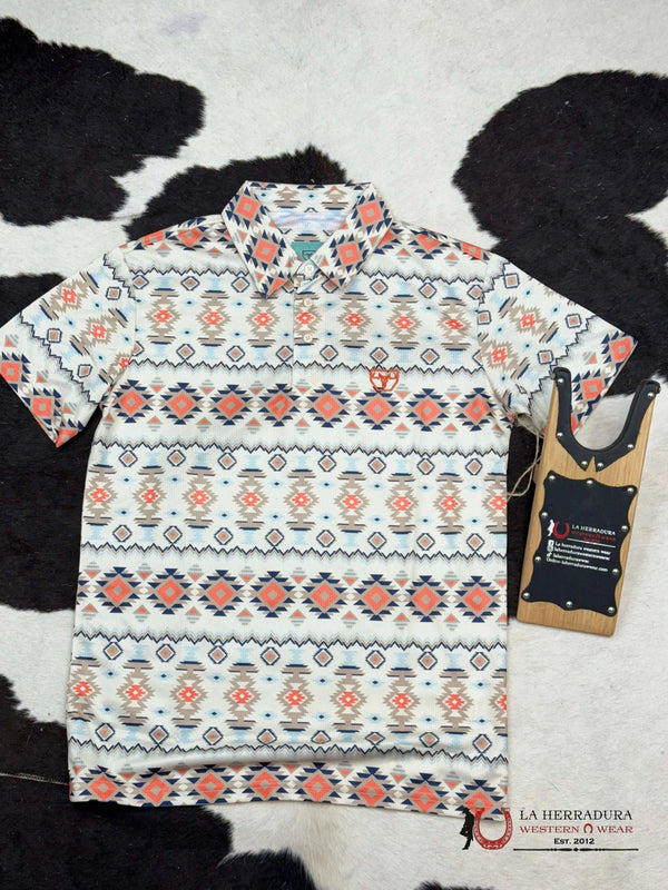 CAMISETA POLO DE MANGA CORTA AZTECA NARANJA