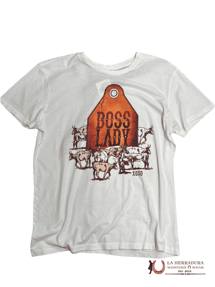 ORIGINAL XOXO WOMEM TAN COW TAG ORANGE WITH COWS BOSS LADY