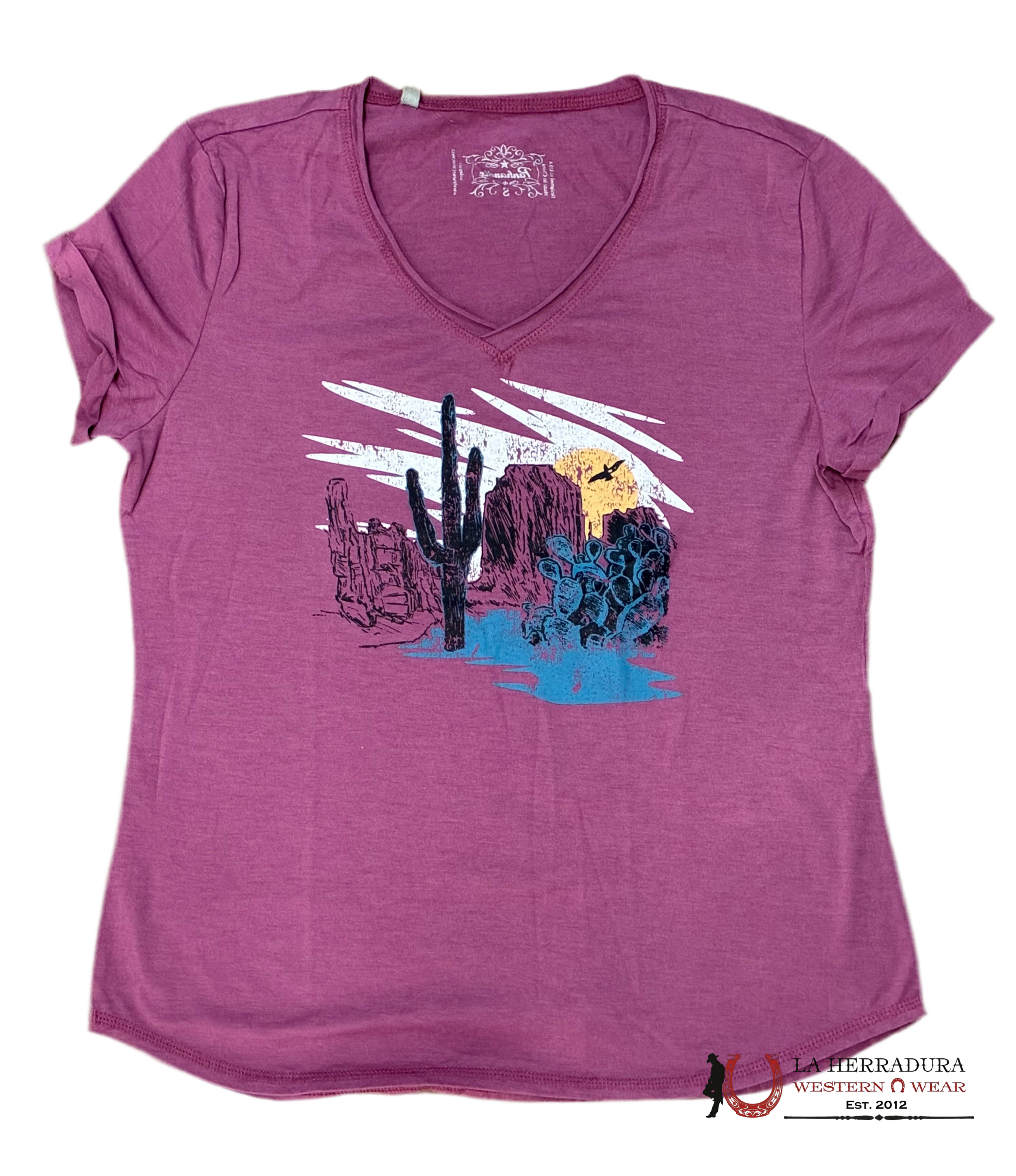 PANHANDALE WOMEN T-SHIRT ROSE /MAUVE DESERTE GRAPHIC WLWT21RZ13 ROPA MUJERES