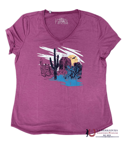 PANHANDALE WOMEN T-SHIRT ROSE /MAUVE DESERTE GRAPHIC WLWT21RZ13