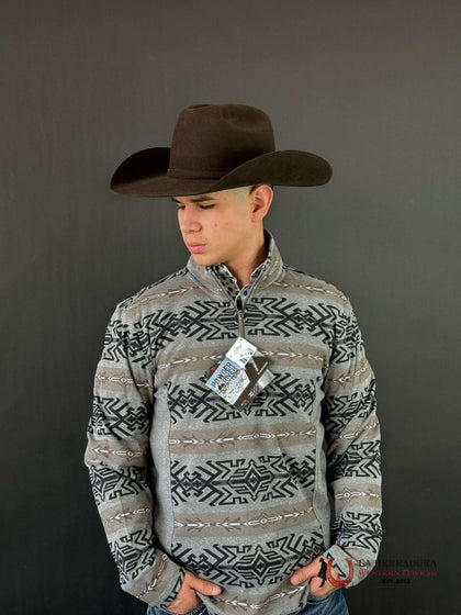 SUDADERA HENLEY GRIS JASPEADO AZTECA PANHANDLE DM91C01486