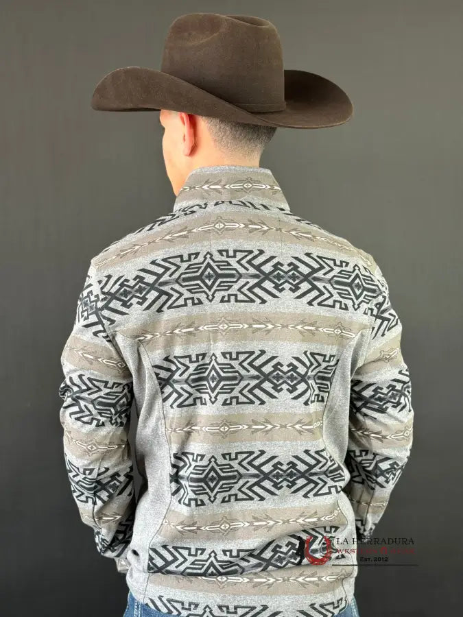 Panhandle Aztec Heather Henley Grey Sweatshirt Ropa Hombres