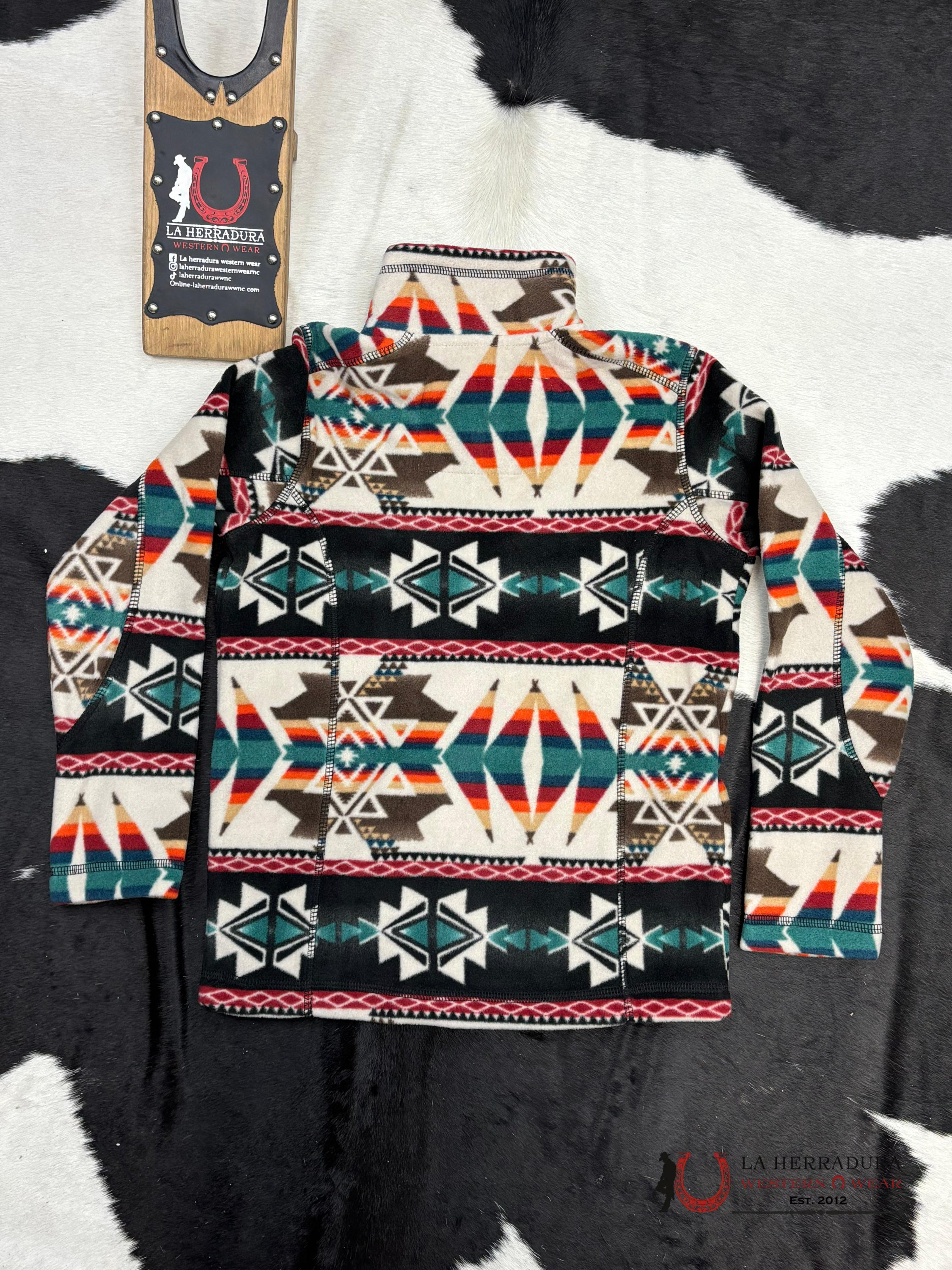 Panhandle Aztec Printed Fleece Pullover Niños