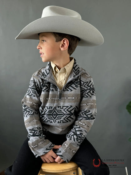 PANHANDLE KIDS AZTEC PULLOVER GREY DK91C01486