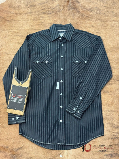 PANHANDLE BLACK MENS LONG SLEEVE SNAP SHIRT- RSMSOFR0F8