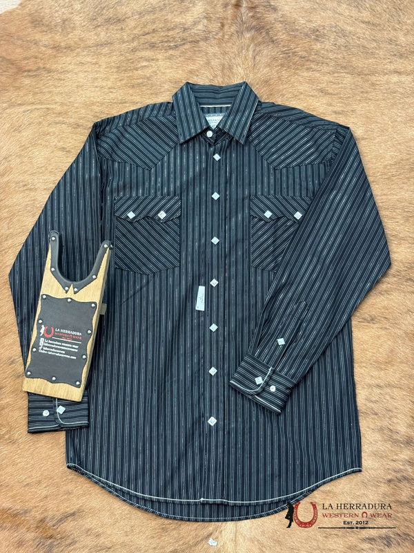 CAMISA MANGA LARGA CON BROCHES PARA HOMBRE PANHANDLE NEGRA- RSMSOFR0F8
