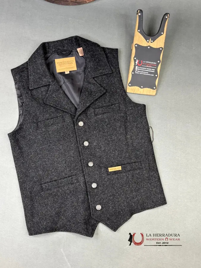 Panhandle Black Solid Montana Vest Ropa Hombres