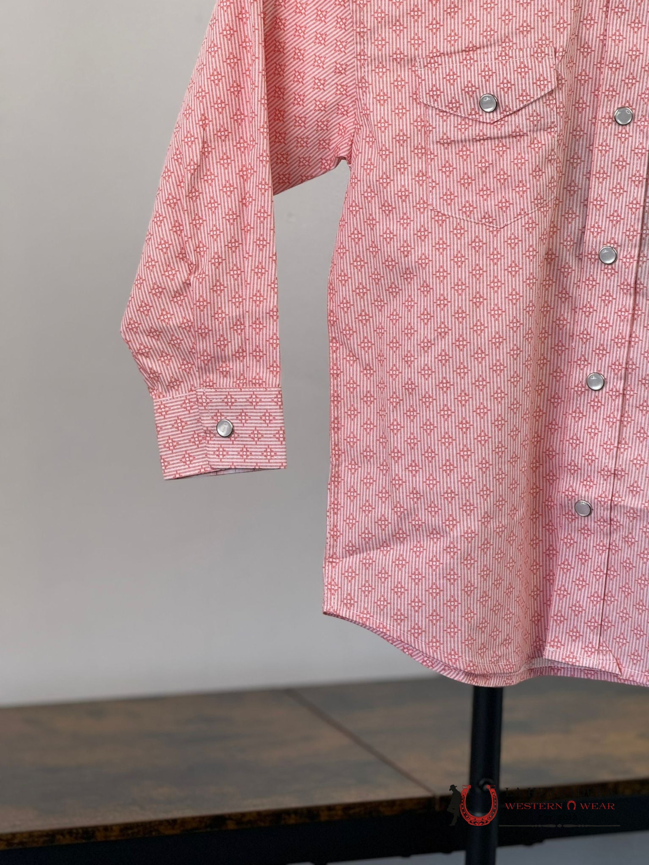 Panhandle Boys Melon Diamond Long Sleeve Shirt Niños