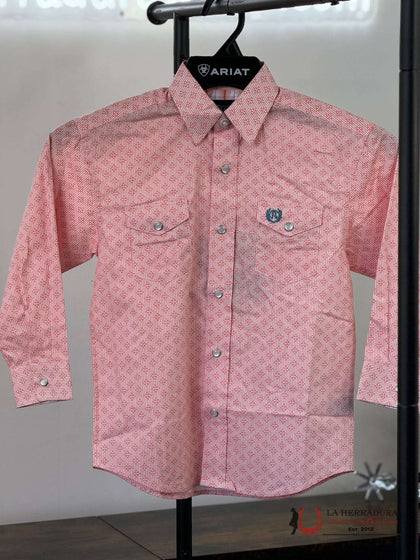 PANHANDLE BOYS MELON DIAMOND LONG SLEEVE SHIRT PBN2S03335