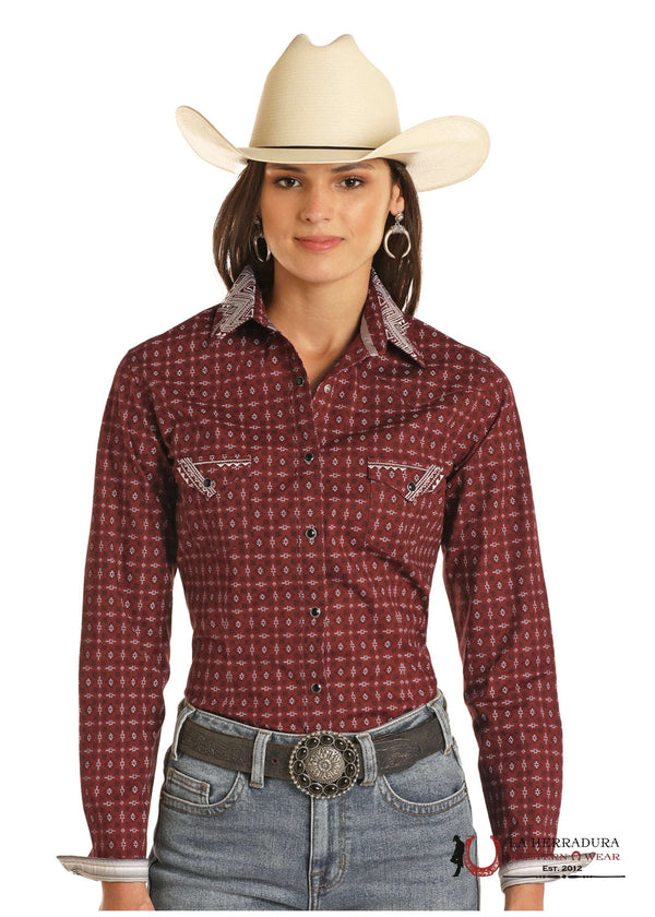 Panhandle Burgundy Estampado del Oeste R4S3258