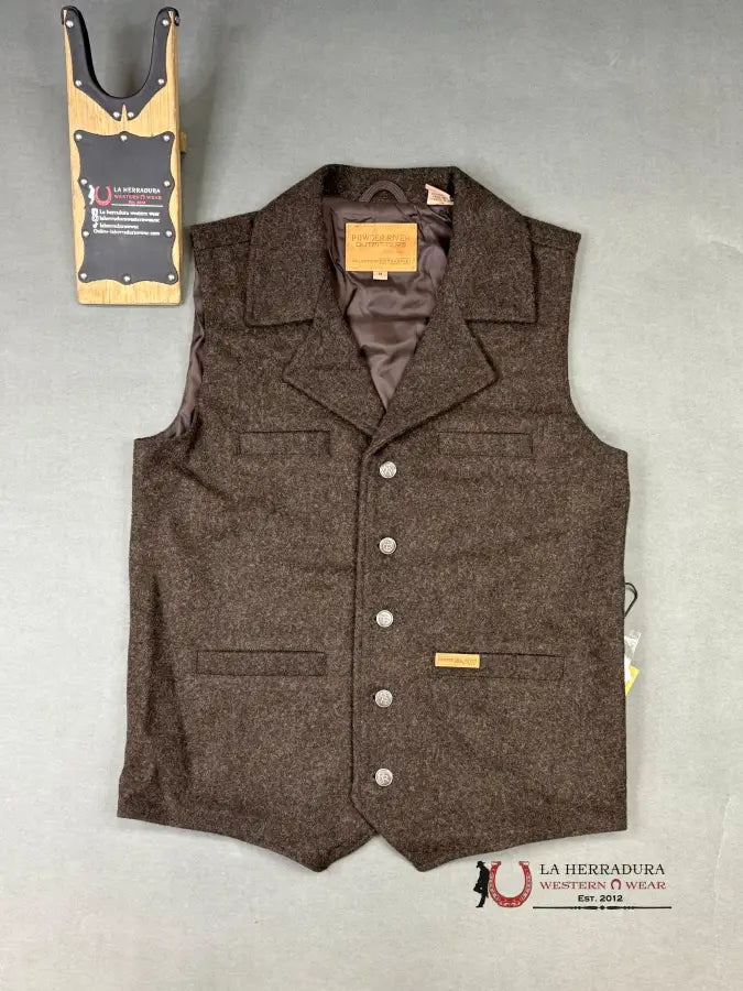 Panhandle Dark Brown Solid Montana Vest Ropa Hombres