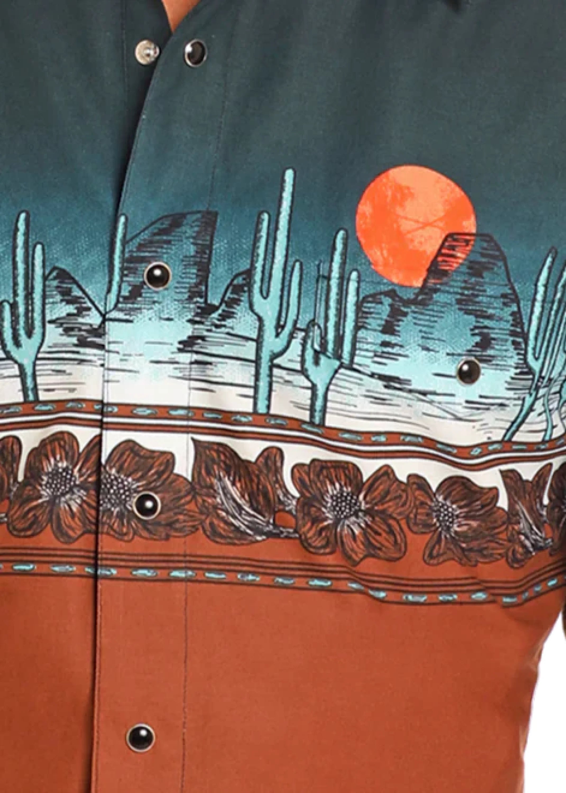 Panhandle Desert Print Border Shirt - 4457 Ropa Hombres