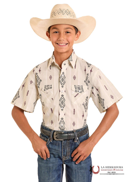 Panhandle Light Grey short Sleeve Shirt Boys -PBN3S06585