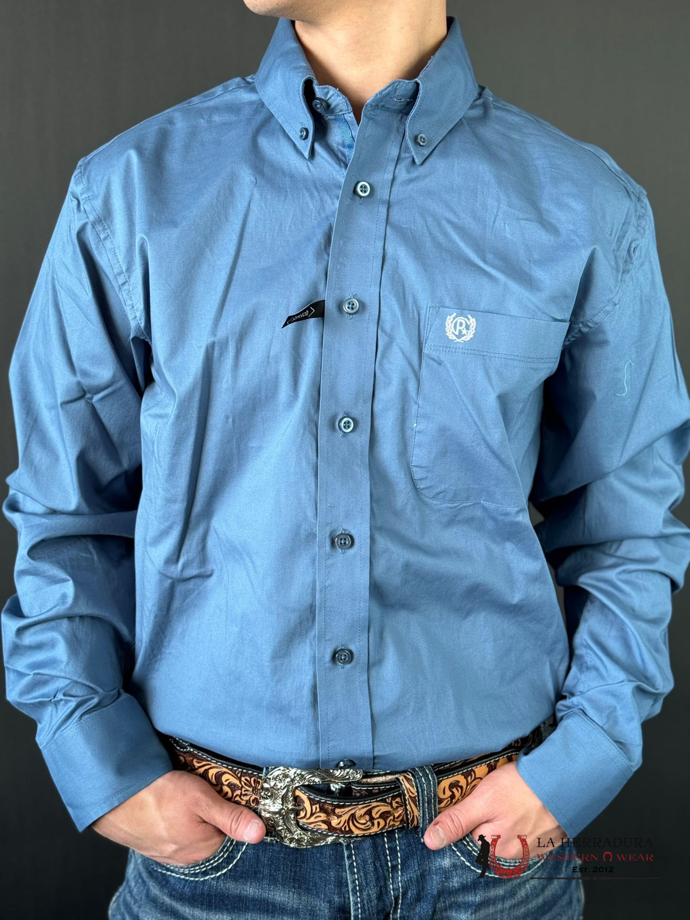 Panhandle Long Sleeve Shirt Blue Ropa Hombres