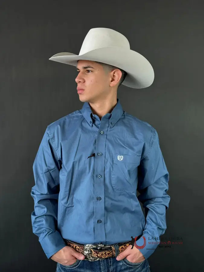 Panhandle Long Sleeve Shirt Blue Ropa Hombres