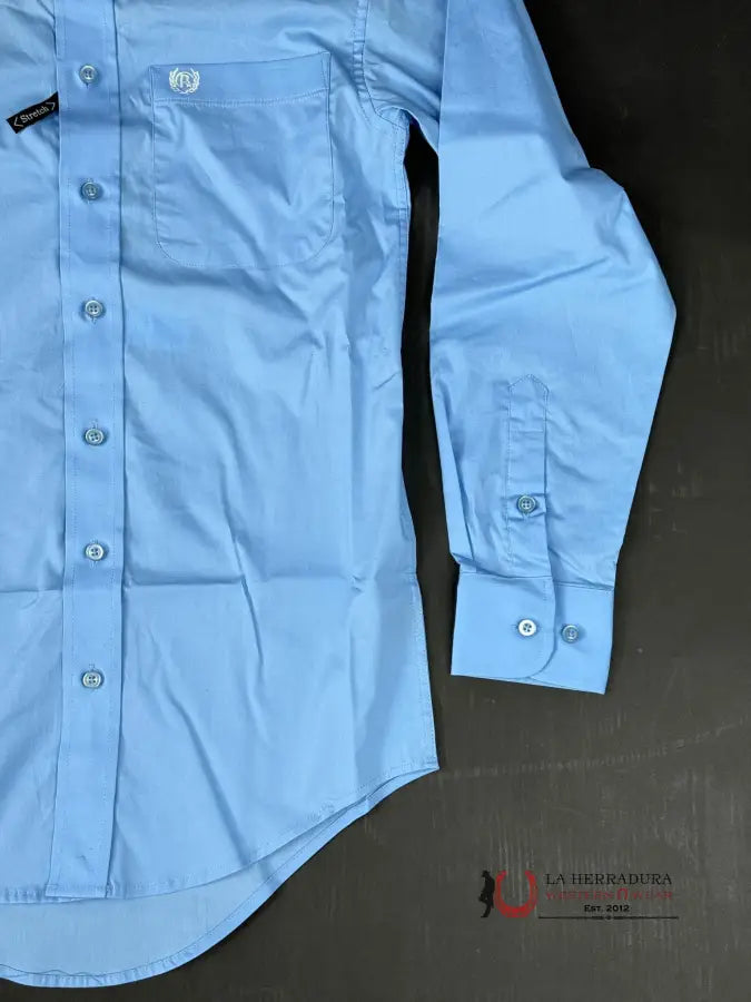 Panhandle Long Sleeve Solid Polin Baby Blue Ropa Hombres