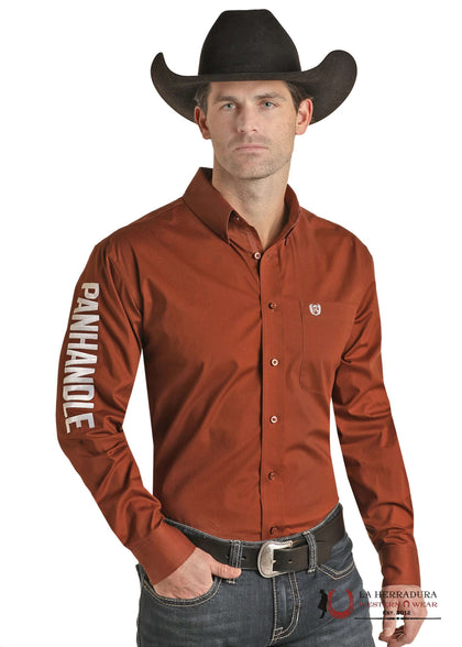 PANHANDLE LONG SLEEVE SOLID POLIN RUST PSMSOER07S