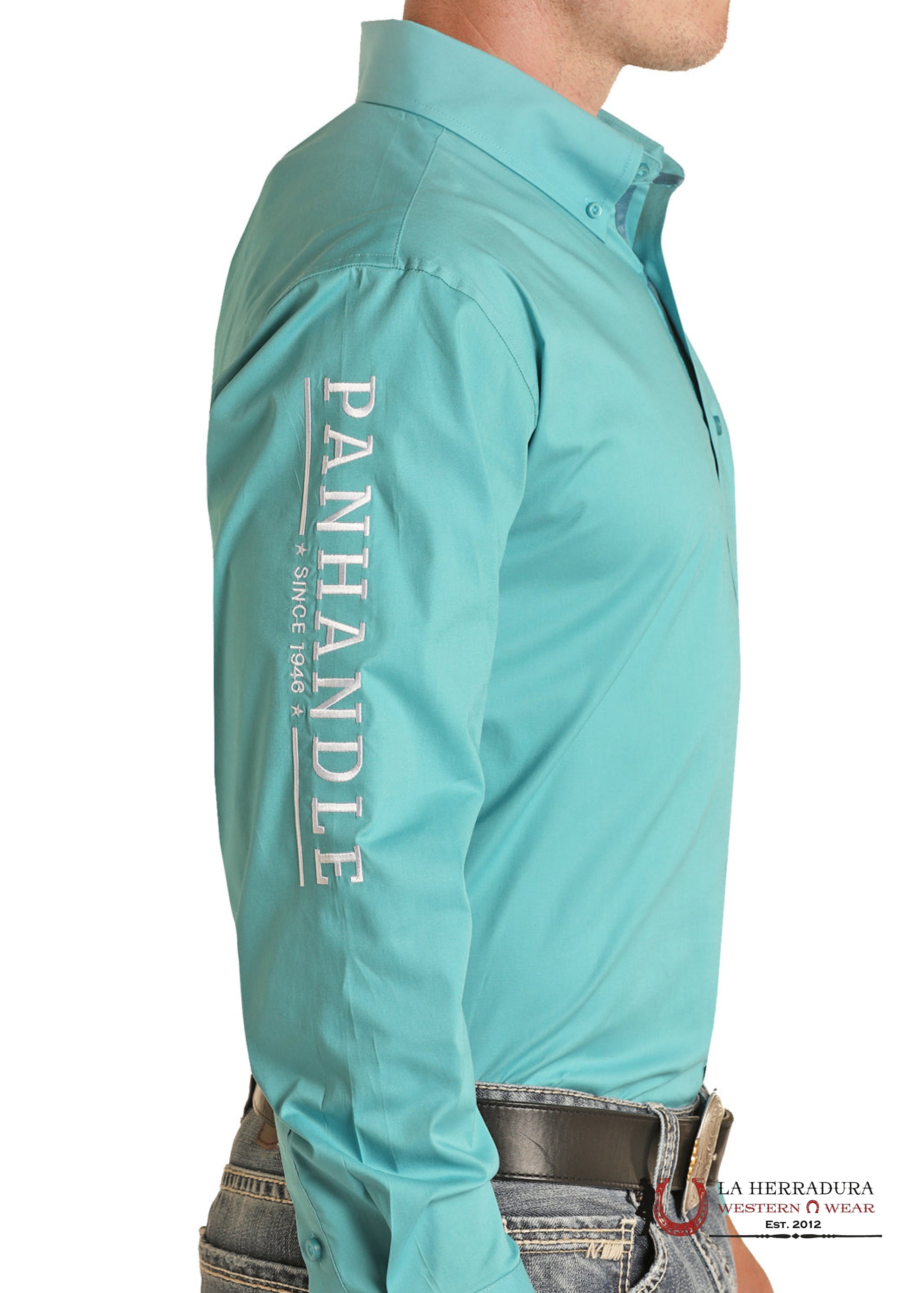 PANHANDLE LONG SLEEVE SOLID POLIN TURQUOISE PSMSOER0LT ROPA HOMBRES