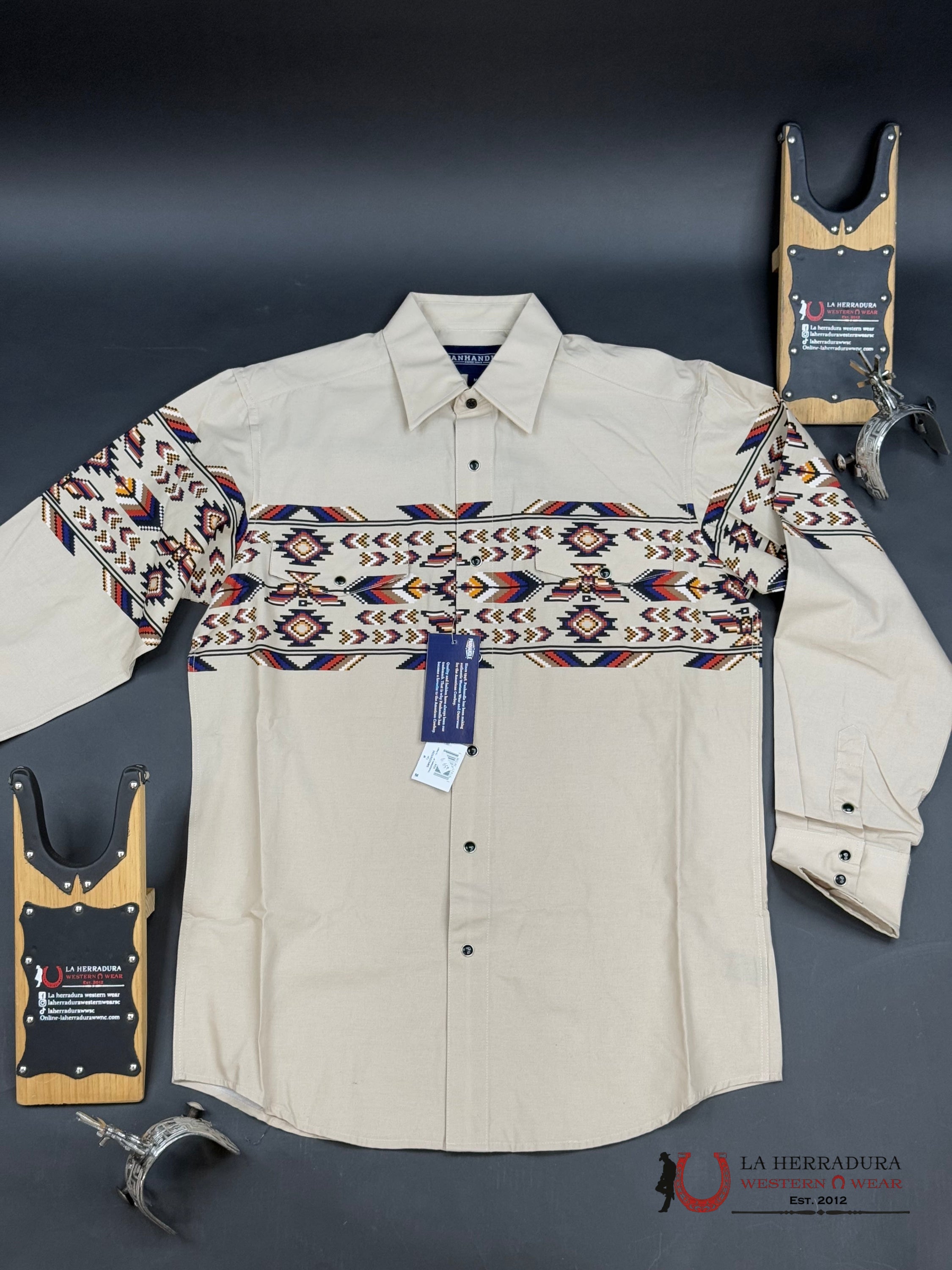 Panhandle Long Sleeve Aztec Brown/Multi Color Ropa Hombres