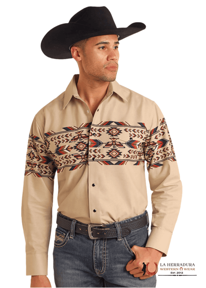PANHANDLE LONG SLEEVE THUNDERBIRD AZTEC BROWN/MULTI COLOR - SMN2S05595