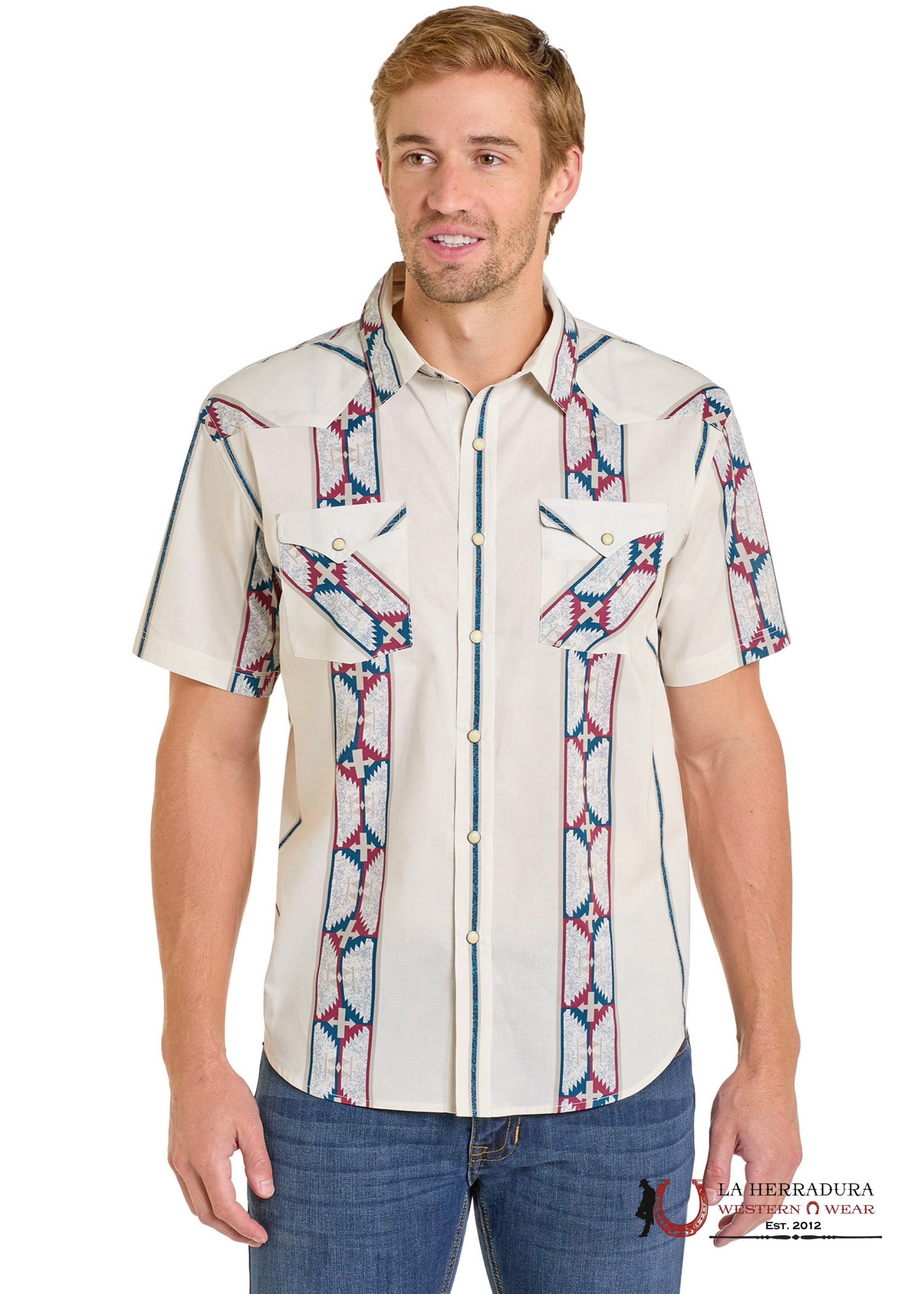Panhandle Men Cream Short Sleeve Shirt PMN3S06914 ROPA HOMBRES