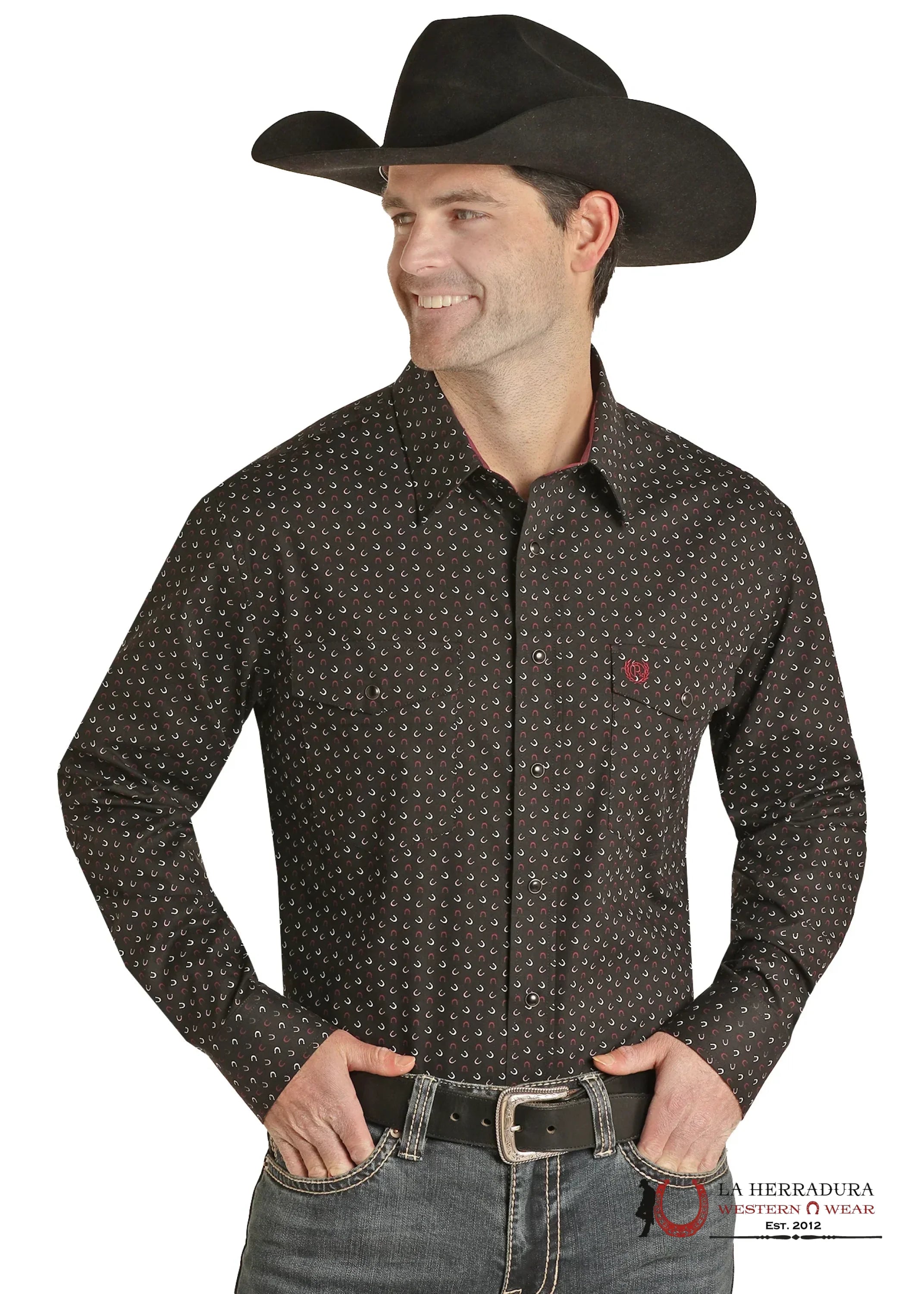 Panhandle Men’s BURGUNDY Long Sleeve Shirt- PSMSOSR08C ROPA HOMBRES