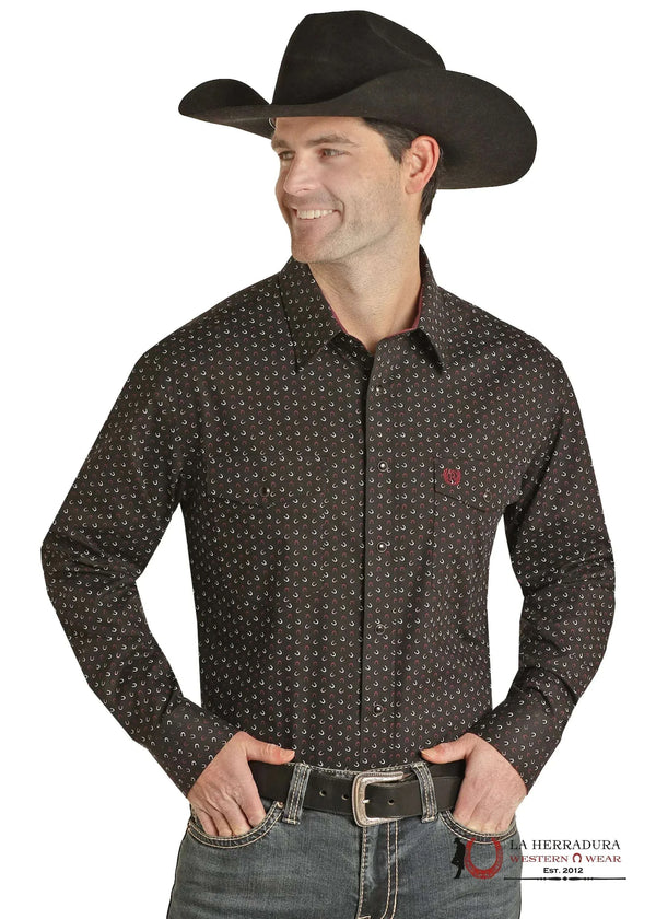 CAMISA DE MANGA LARGA BORGOÑA PARA HOMBRE PANHANDLE- PSMSOSR08C