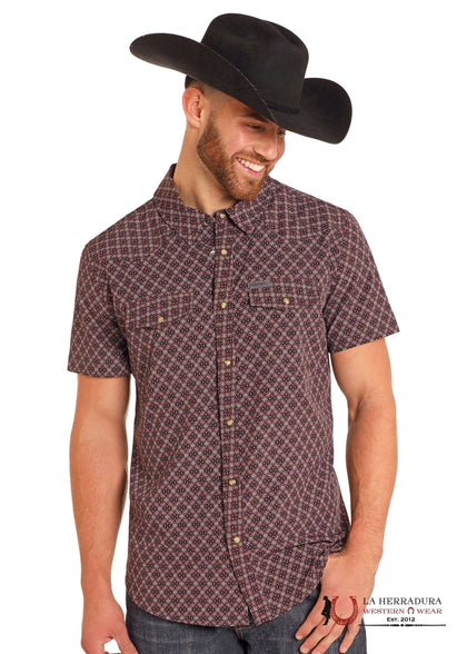 PANHANDLE MENS BURGUNDY SHORT SLEEVE SHIRT- TMN3S04872